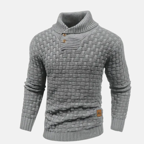 Grafton | Men’s Knitted Shawl Collar Sweater with Button Closure