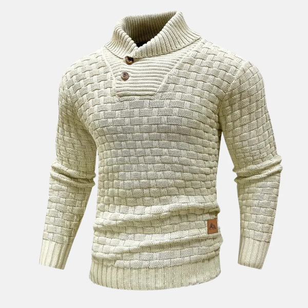 Grafton | Men’s Knitted Shawl Collar Sweater with Button Closure