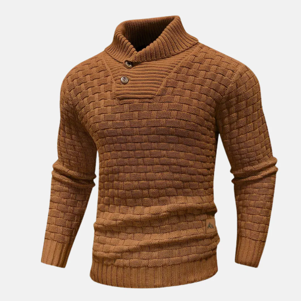 Grafton | Men’s Knitted Shawl Collar Sweater with Button Closure