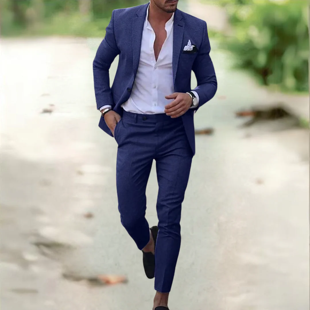 The Santorini Linen Wedding Guest Men Suit