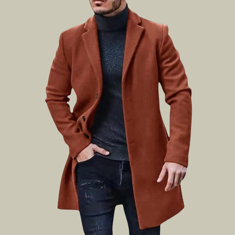 Lucan | Men’s Classic Mid-Length Trench Coat with Notch Lapel