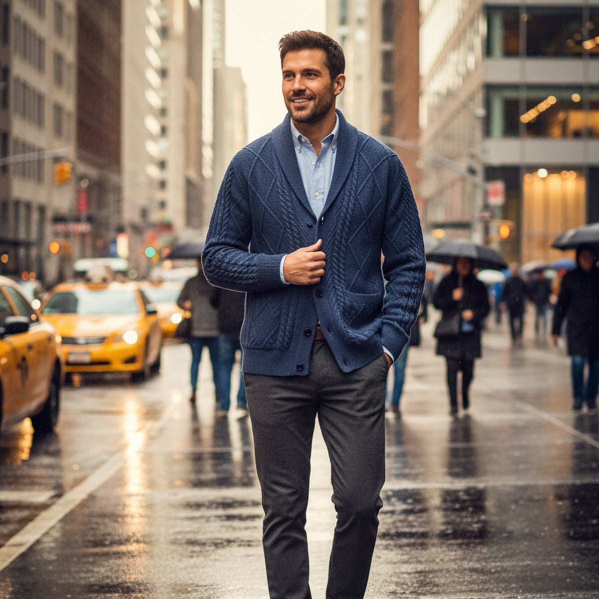 The Edinburgh Men’s Luxury Cashmere Button Cardigan