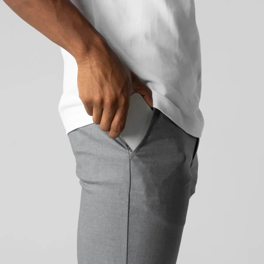 Christian | Men’s Slim-Leg Chino Trousers in Solid Colour