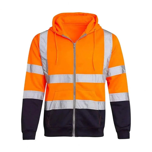 Nikolaus | Men’s High Visibility Reflective Hoodie with Zip and Drawstring Hood