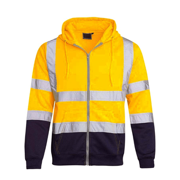 Nikolaus | Men’s High Visibility Reflective Hoodie with Zip and Drawstring Hood