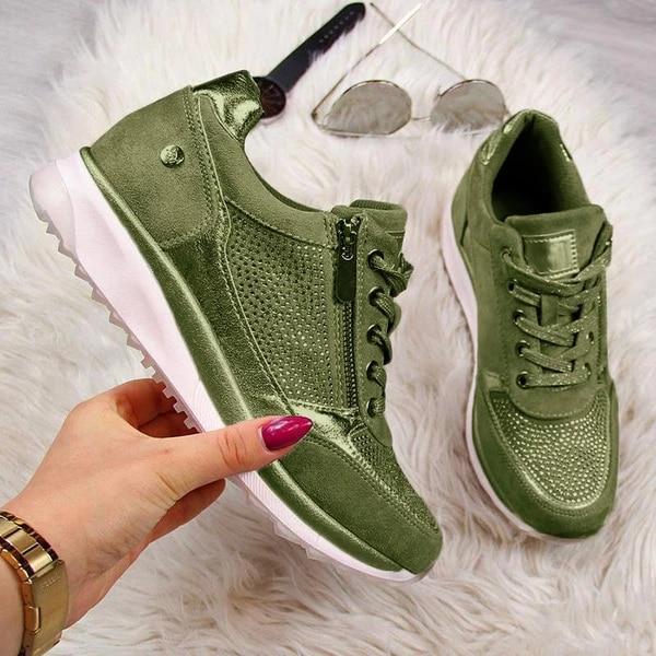 Georgia | Women's Orthopedic Lace-Up & Zip Sparkly Sneakers