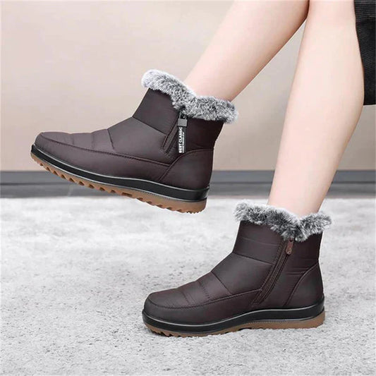 Elvie | Women's Waterproof Side Zip Fleece Lined Winter Ankle Boots – Warm, Comfortable & Durable for Cold Days