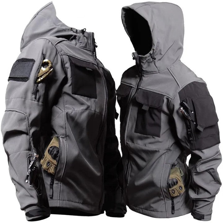 Jimmy | Men’s Hooded Tactical Jacket with Multi Pockets & Water-Repellent Finish