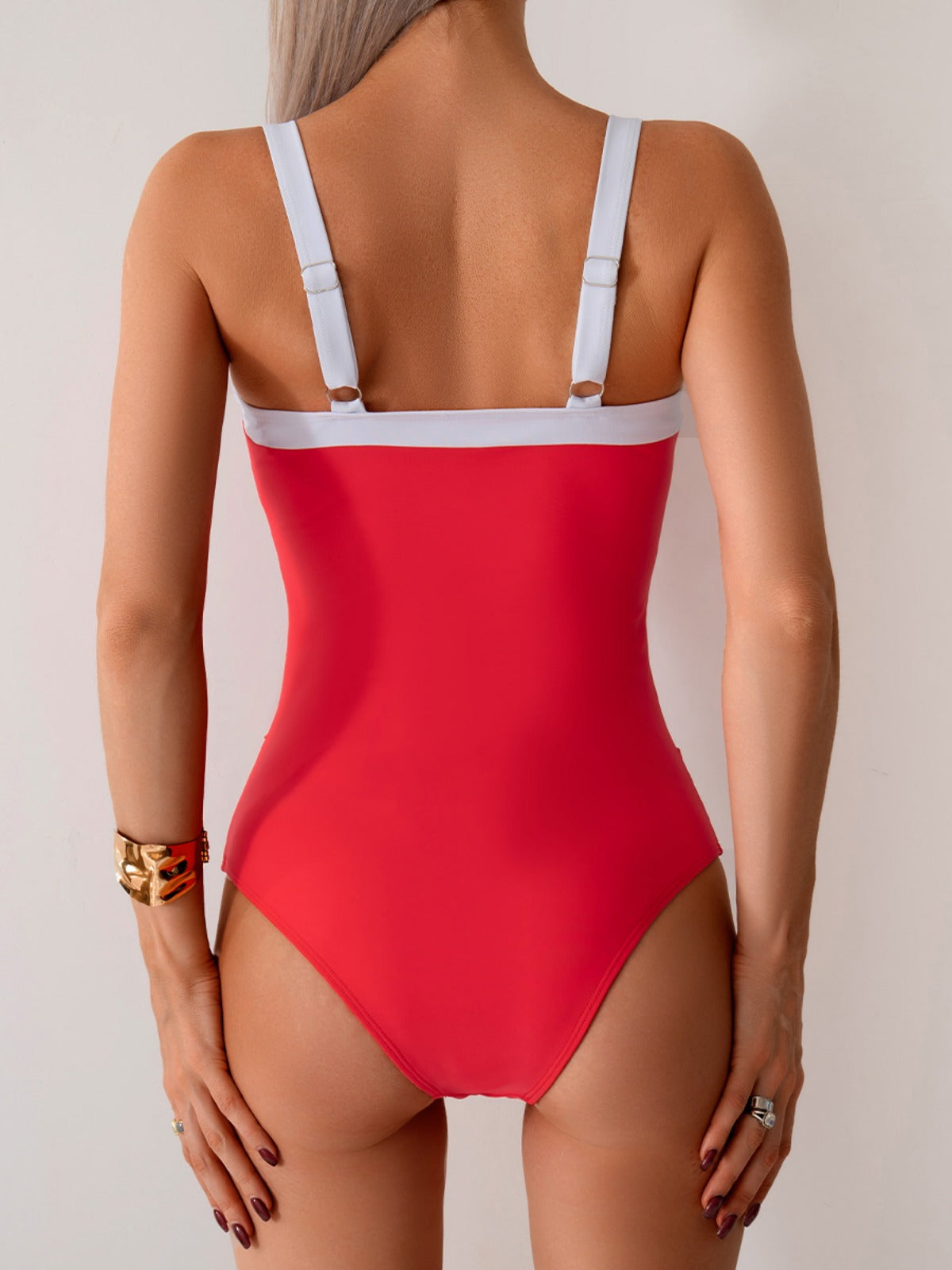 Rowella | Women’s Sexy One-Piece Swimsuit with White Accent Trim