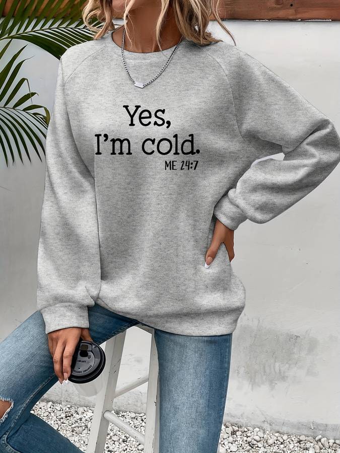 Ulyra | Women's Cozy Sweater with "Yes, I'm Cold" Print