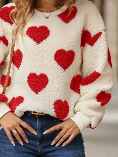 Vyoris | Women's Soft Plush Sweater with Adorable Heart Patterns – Ultimate Comfort and Style