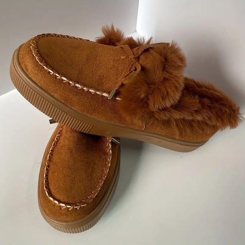 Janna | Women's Faux Fur Lined Slip-On Winter Loafers – Thick Sole, Warm & Comfortable for Cold Days