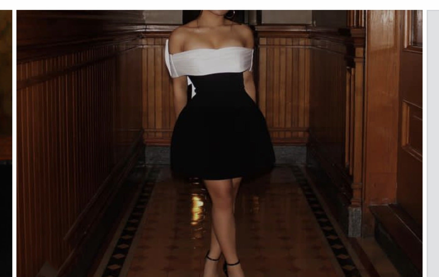 Seliora | Women’s Two-Tone Off-Shoulder Mini Party Dress with Statement Back Bow