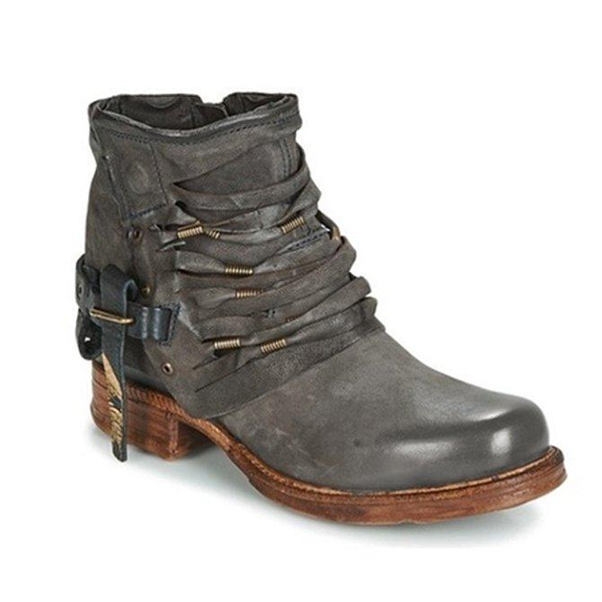 Elea | Women's Retro Ankle Boots with Stylish Block Heel & Side Zip