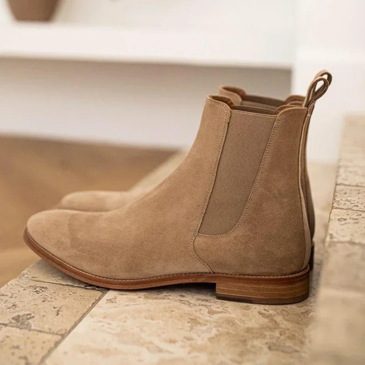 The Cannes Men’s Classic Suede Slip On Chelsea Boots