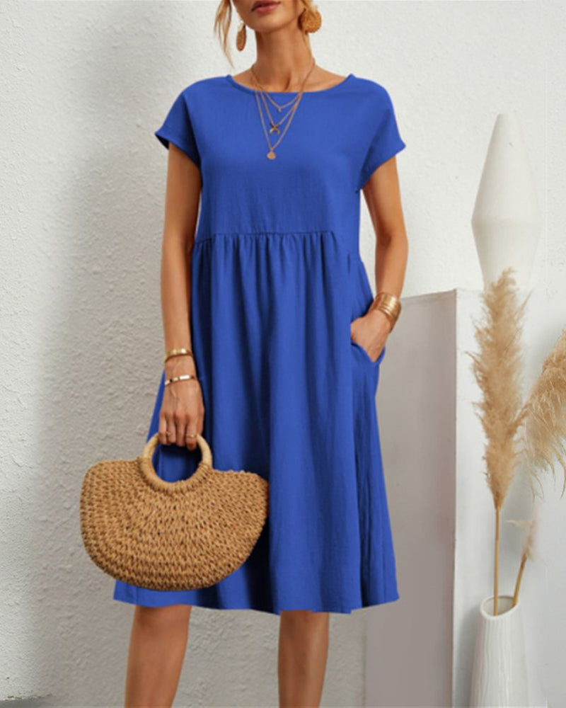 Urienne | Loose-Fit Pocketed Midi Dress – Breezy Comfort for Summer