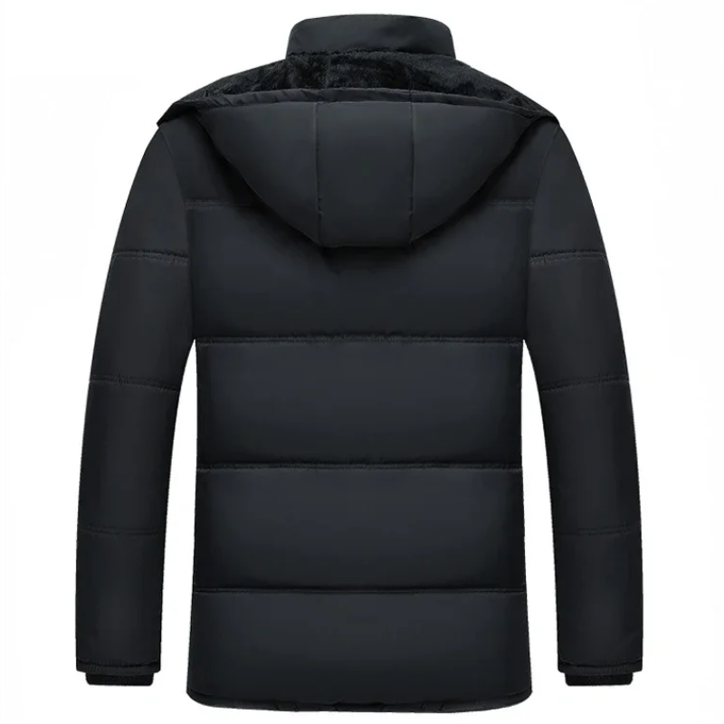 Marlon | Men's Black Winter Jacket with Hood – Padded & Fleece Lined for Maximum Warmth