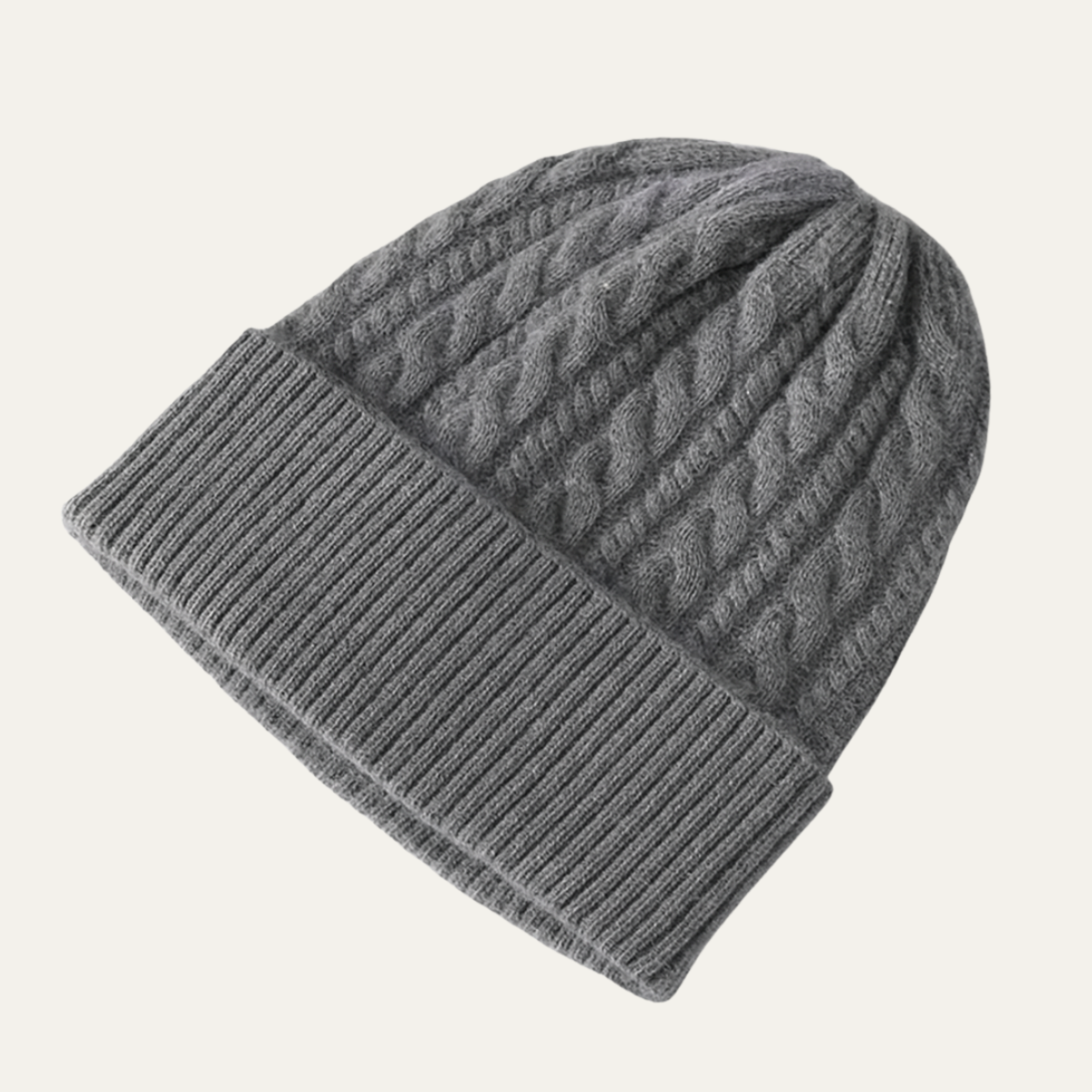 The Kingsley Men&#39;s Classic Ribbed Knit Cashmere Beanie