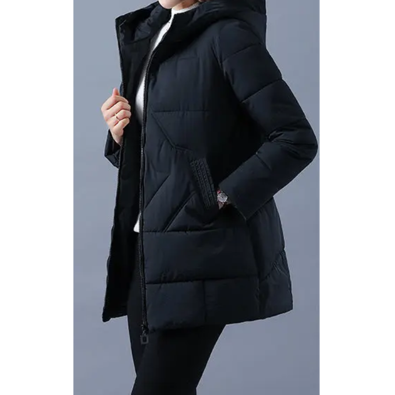 Finja | Women's Windproof Padded Parka Winter Jacket with Hood and Zip