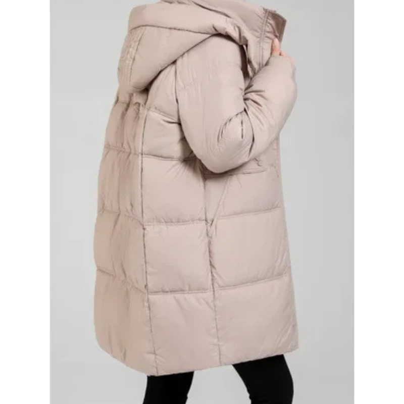 Elisa | Women's Quilted Parka Winter Jacket with Stand Collar and Removable Hood