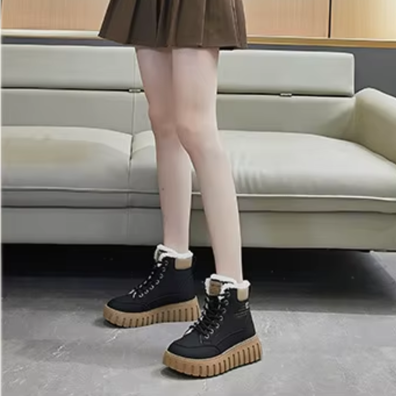 Constance | Women's Robust Platform Fleece-Lined Lace-Up Winter Ankle Boots – Waterproof & Warm