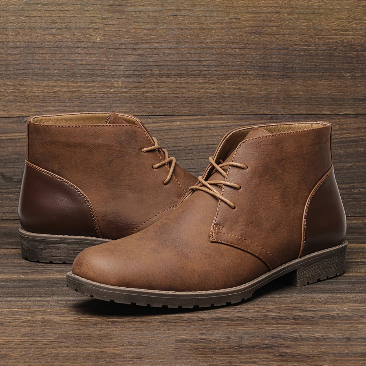 The Cerveteri Men’s Retro Leather Lace Up Ankle Boots