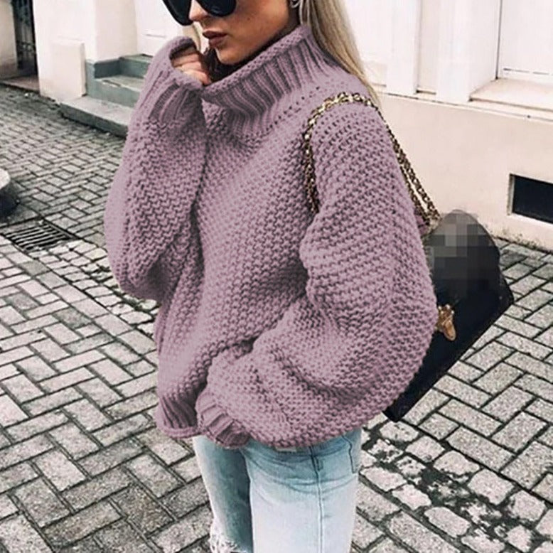 Wiebke | Women's Oversized Knit Jumper with High Neck – Cosy and Stylish