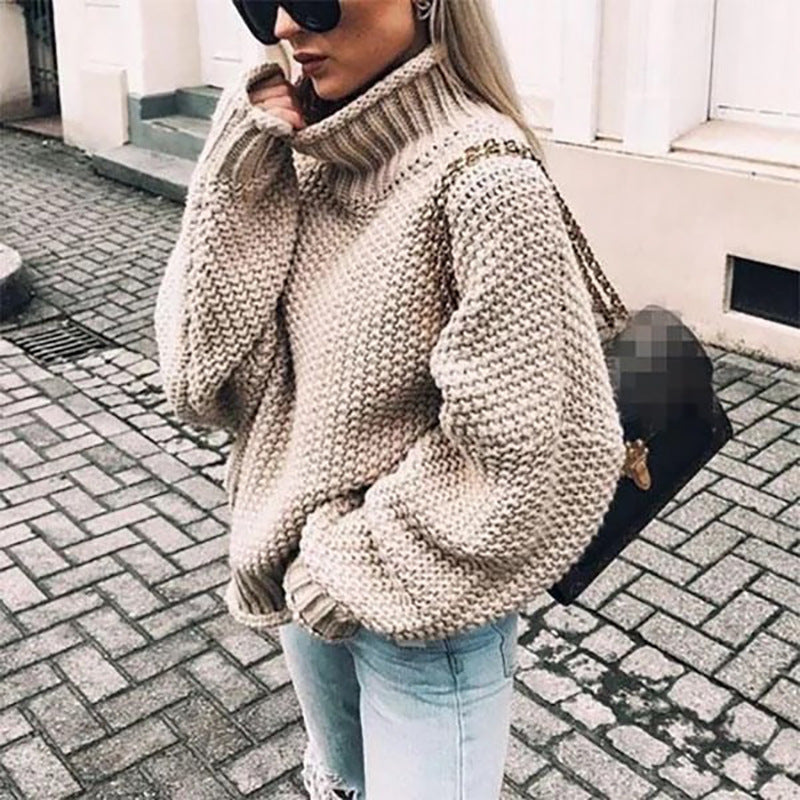 Wiebke | Women's Oversized Knit Jumper with High Neck – Cosy and Stylish