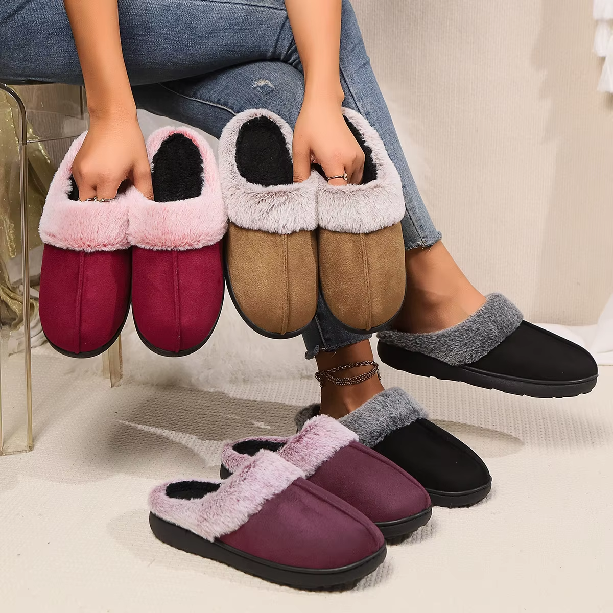 Yara-Lis | Women's Orthopaedic Slippers with Plush Lining & Breathable Sole