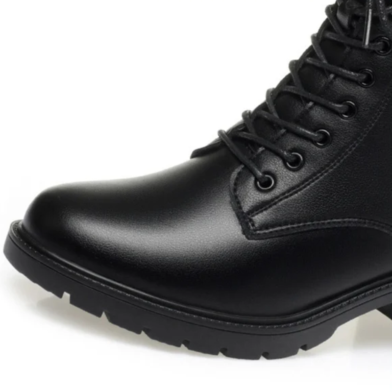 Zoraide | Women's Block Heel Winter Boots with Side Zipper & Lace-Up Design