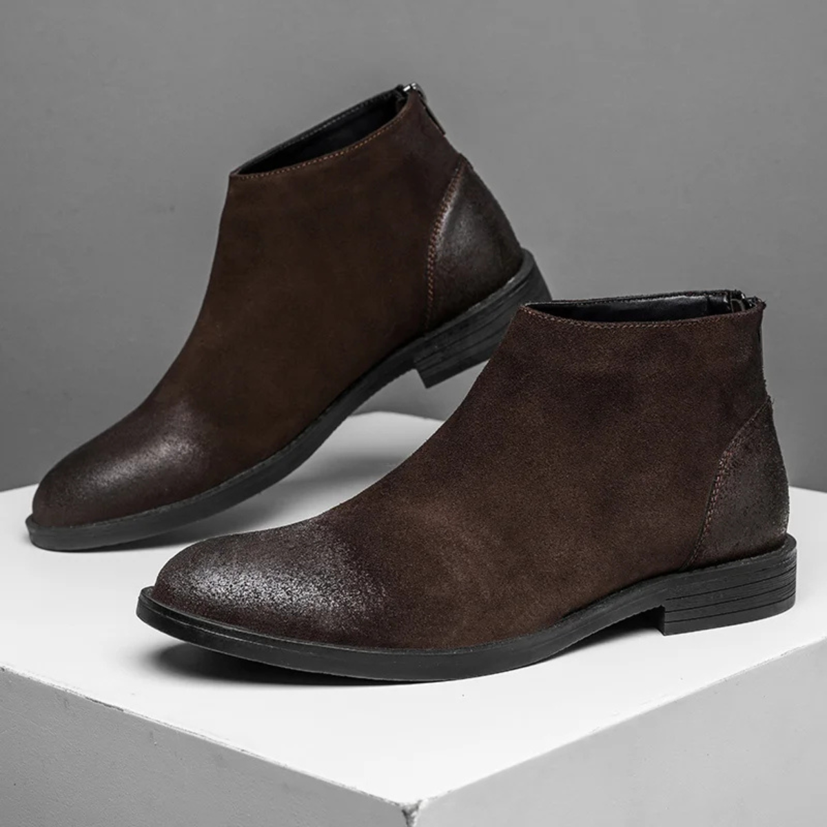 The Villefranche Men’s Trendy Vintage Suede Chelsea Boots