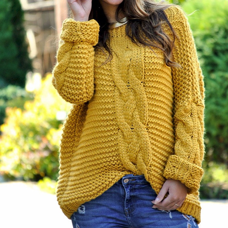 Chunky Knit Sweater for Women | Stylish Cable Knit with Dropped Shoulders