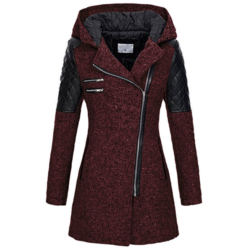 Annabelle | Women’s Asymmetric Zip Padded Hooded Jacket