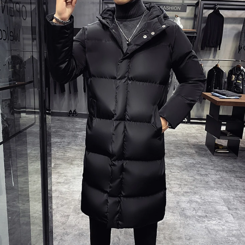 Fritz | Men's Long Quilted Winter Coat – Waterproof, Black with Side Pockets