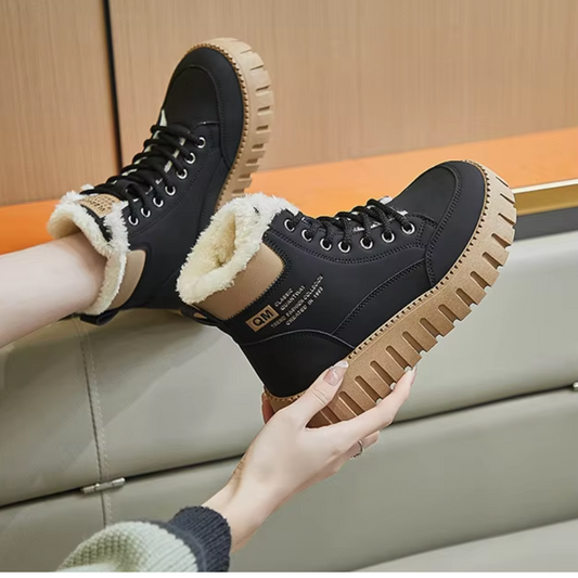 Constance | Women's Robust Platform Fleece-Lined Lace-Up Winter Ankle Boots – Waterproof & Warm