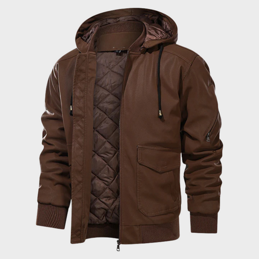 Stefano | Men’s Quilted Motorcycle Jacket with Hood – Stylish and Durable Outerwear