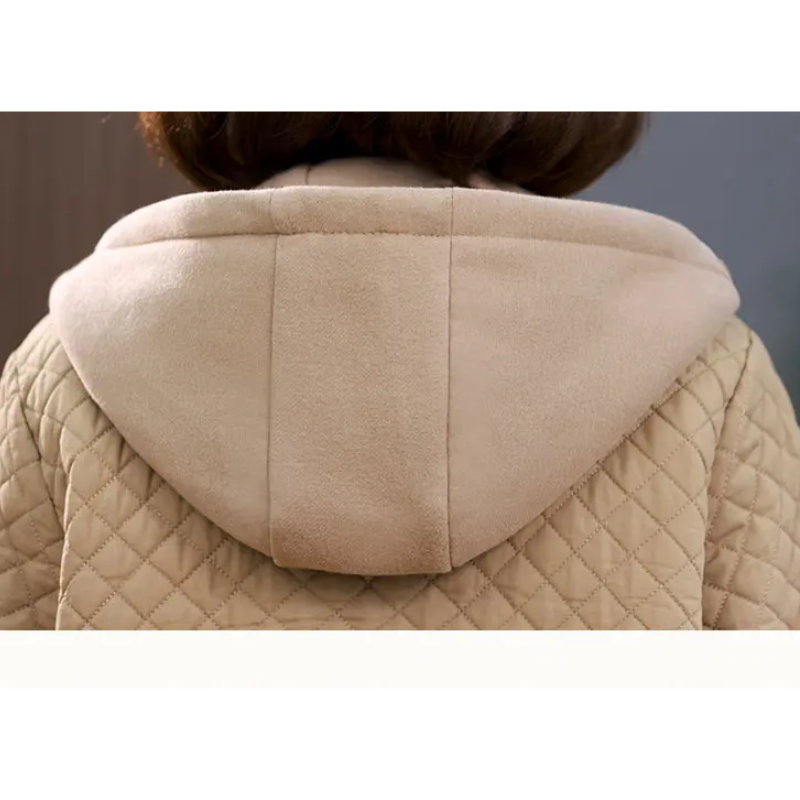 Dilara | Women's Winter Jacket with Hood, Fleece Lining, and Diamond Quilting