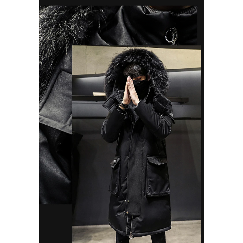 Clemens | Men's Winter Coat with Faux Fur Hood and Multiple Pockets