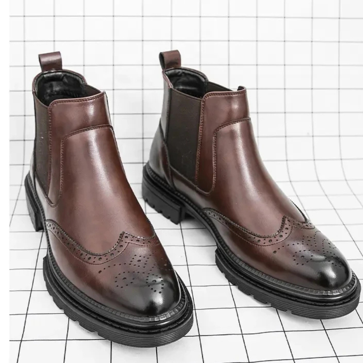 The Ortisei Men’s Retro Business Dress Chelsea Boots with Anti-Slip Sole