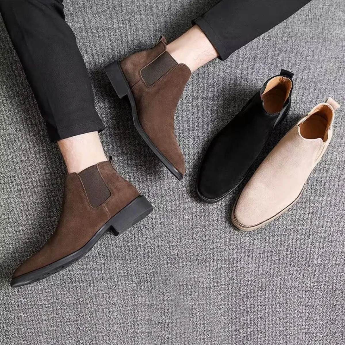 The Roussillon Men’s Classic Smart Casual Suede Chelsea Boots