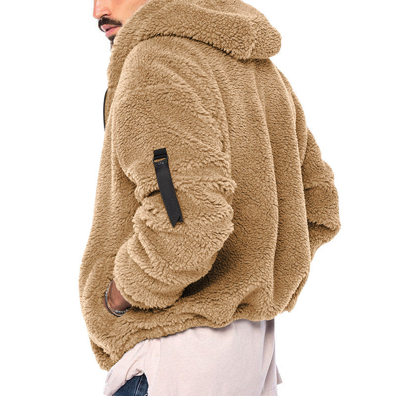 Melvin | Men’s Fleece Teddy Jacket with Hood and Full Zip