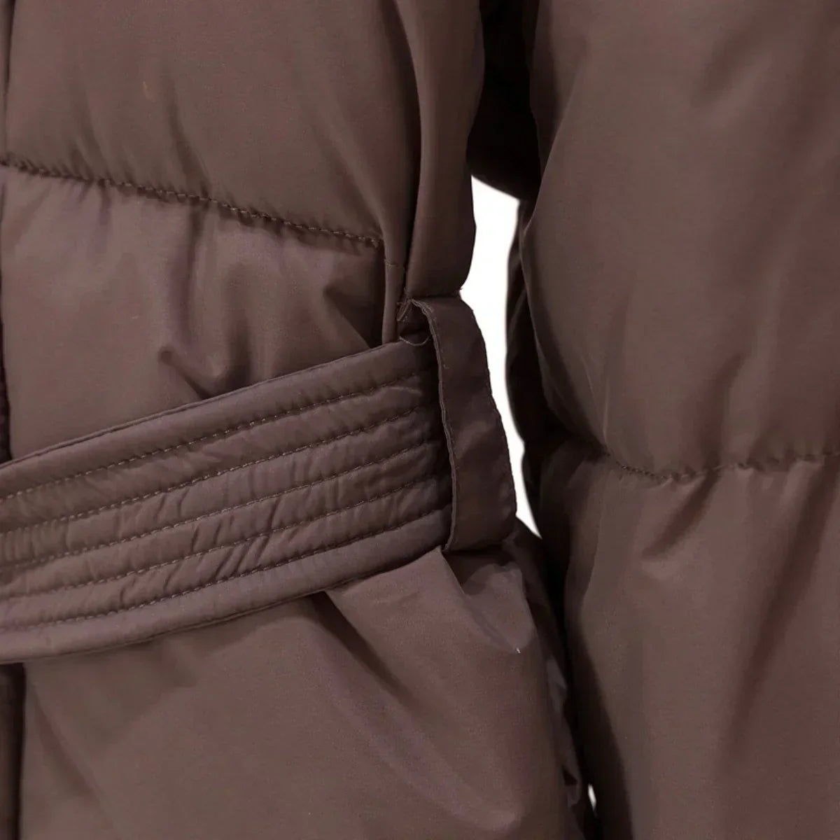 Ysabellea | Women's Padded Winter Coat with Wrap Collar and Adjustable Belt