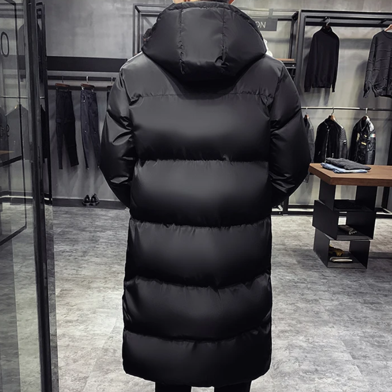 Fritz | Men's Long Quilted Winter Coat – Waterproof, Black with Side Pockets