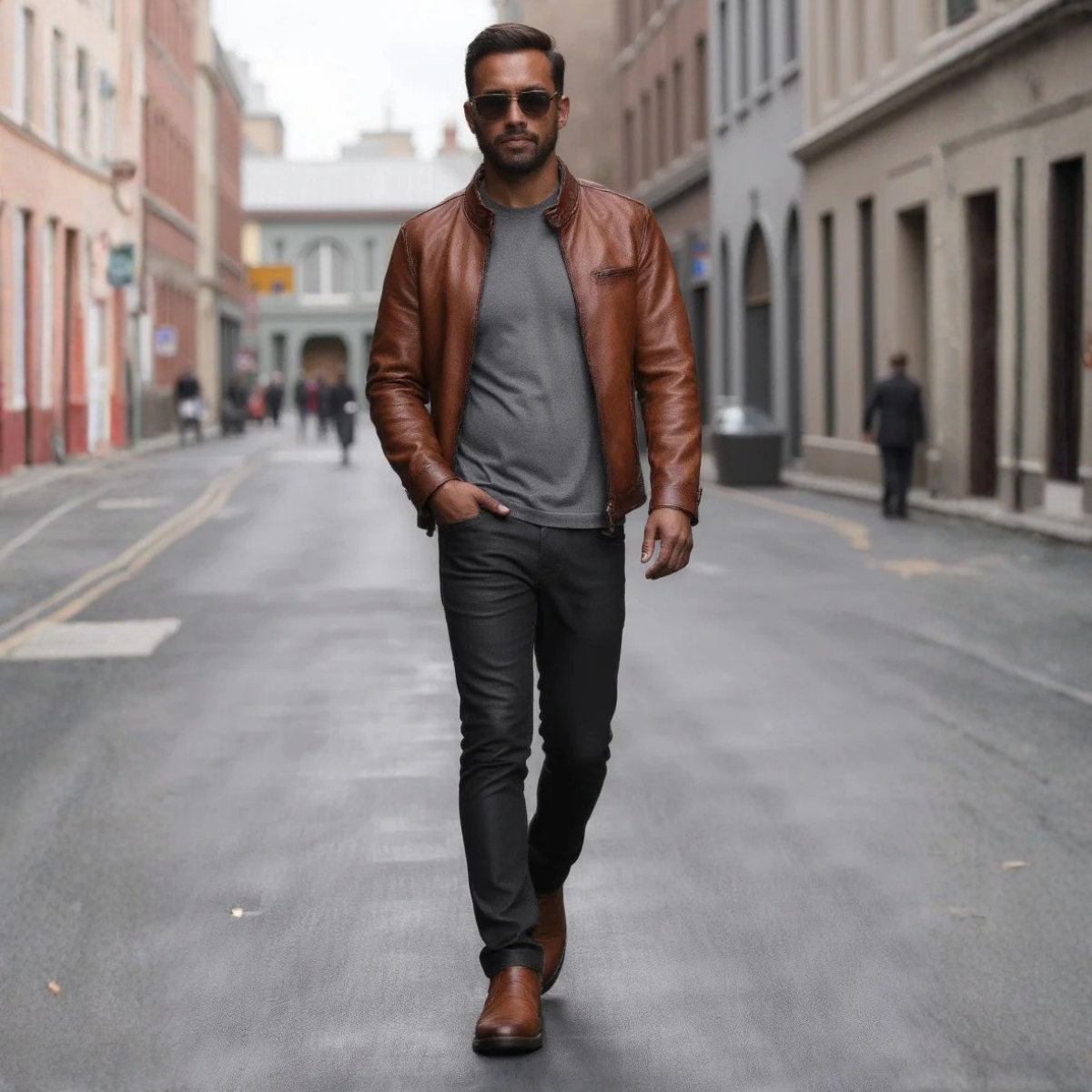 The Montalcino Men’s Brown Classic Leather Slip On Chelsea Boots