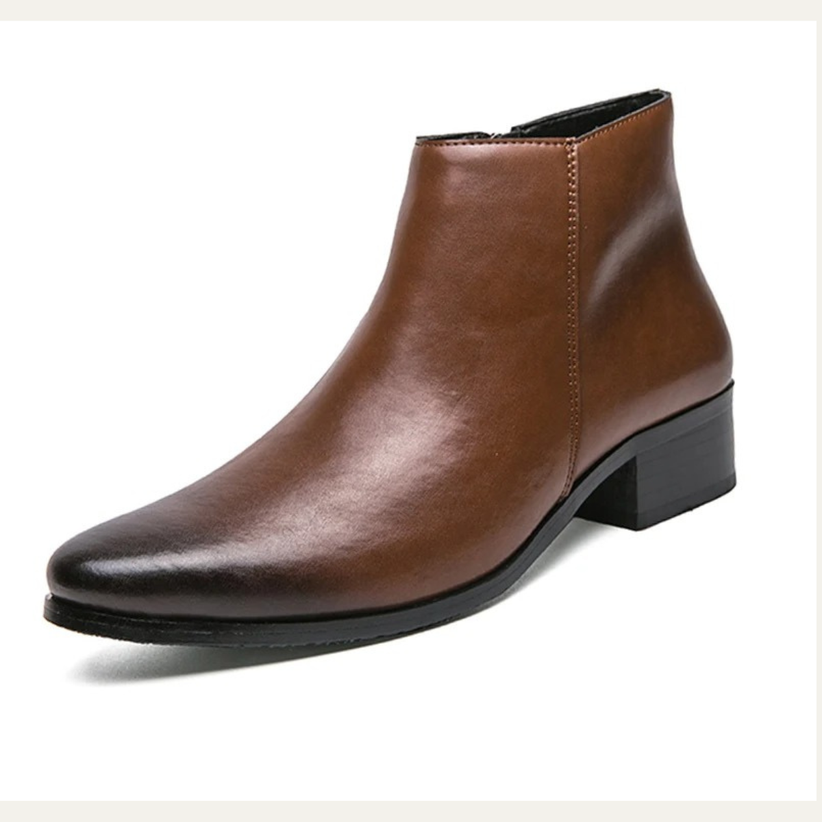The Henley Men’s Classic High Heel Leather Chelsea Dress Boots