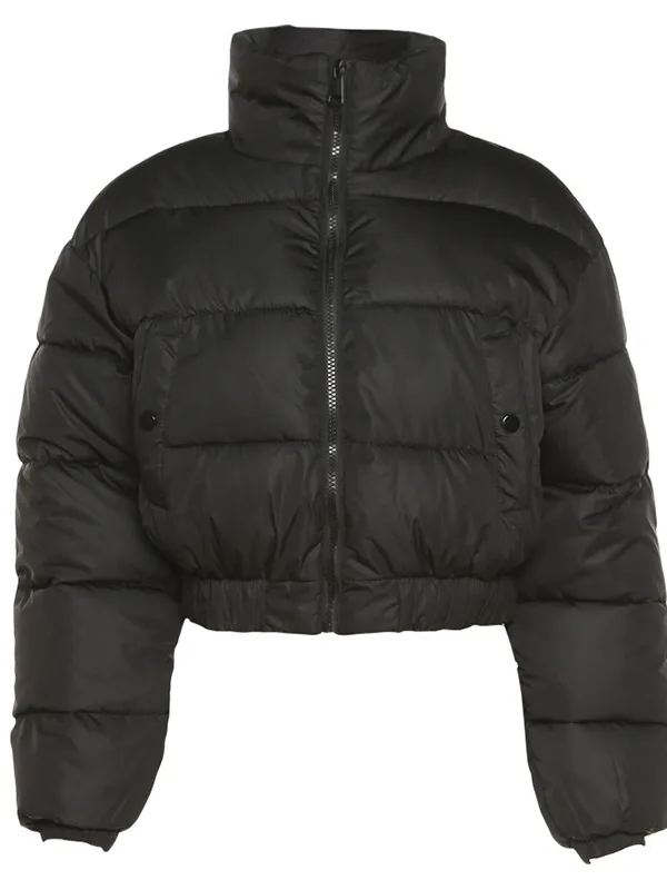 Bettina | Women’s Short Down Jacket with High Collar and Elastic Hem