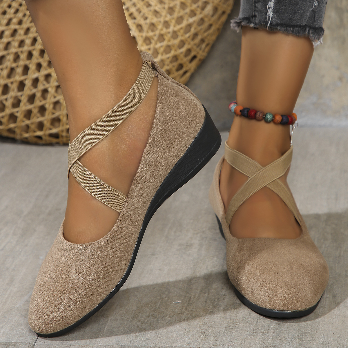 Palloma | Women’s Criss-Cross Strap Ballerina Comfort Shoes – Lightweight Casual Walking Flats