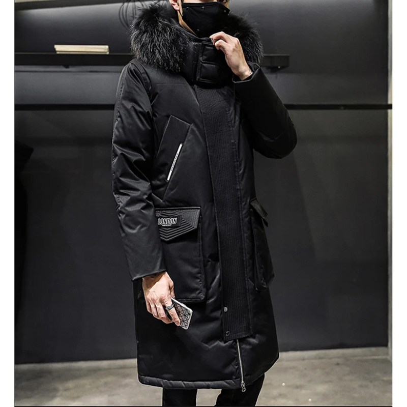 Clemens | Men's Winter Coat with Faux Fur Hood and Multiple Pockets