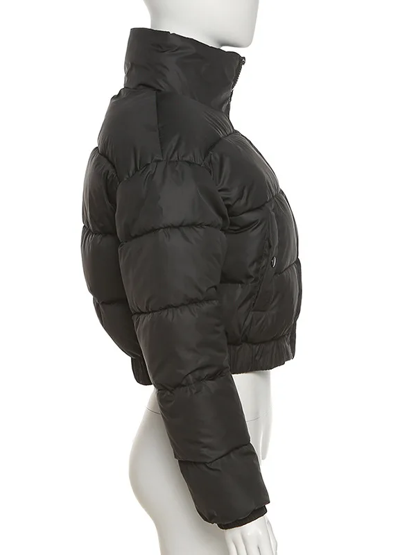 Bettina | Women’s Short Down Jacket with High Collar and Elastic Hem