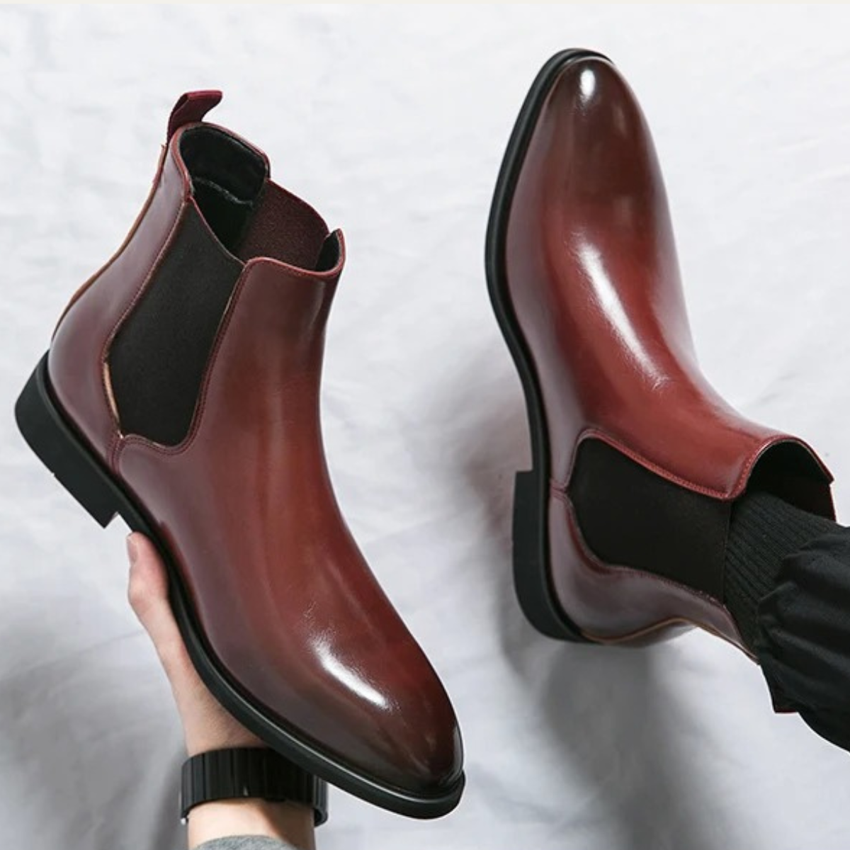 The Cobblestone Men’s Classic Ankle Slip On Leather Boots